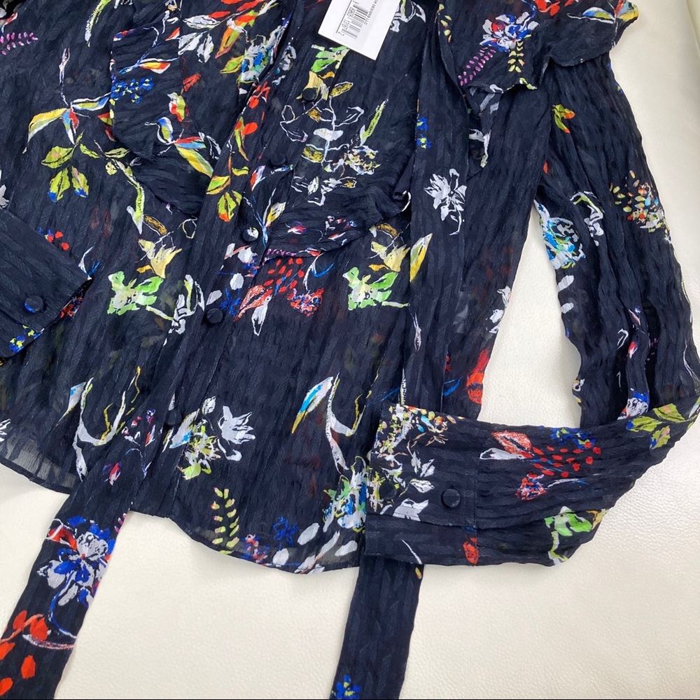 TANYA TAYLOR Layla Silk Button-Up Top - Picture 2 of 7